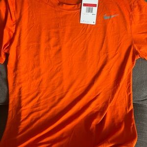 Nike Bright Orange Short-Sleeve Dri-FIT Tee with Swoosh